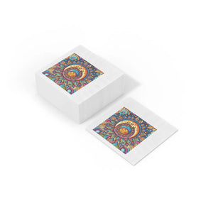 Moon Mandala Paper Napkins – White Coined - Dipaliz