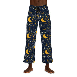 Celestial Moon & Stars on Navy Men’s Pajama Pants (aop) - Pajamas