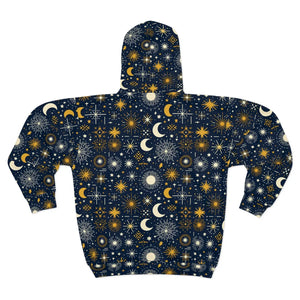 Celestial Sun Moon Stars Hoodie - Roomy Hood - Dipaliz - Hoodies