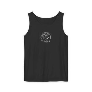 Sun & Moon Yin Yang Tank Top - Minimal Celestial Graphic - Black / Xs