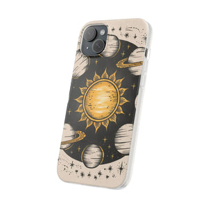Retro Sun and Planets Phone Case - Sustainable Flexi - Dipaliz - Mobile Cases