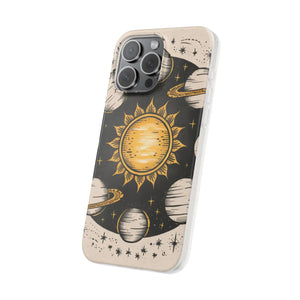 Retro Sun and Planets Phone Case - Sustainable Flexi - Dipaliz - Mobile Cases
