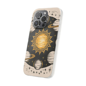 Retro Sun and Planets Phone Case - Sustainable Flexi - Dipaliz - Mobile Cases