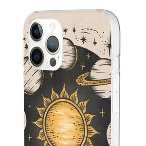 Retro Sun and Planets Phone Case - Sustainable Flexi - Dipaliz - Mobile Cases