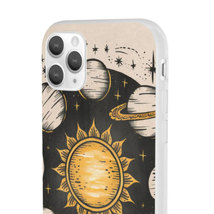 Retro Sun and Planets Phone Case - Sustainable Flexi - Dipaliz - Mobile Cases