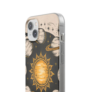 Retro Sun and Planets Phone Case - Sustainable Flexi - Dipaliz - Mobile Cases
