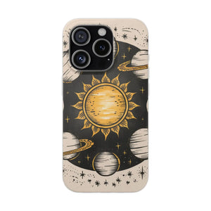 Retro Sun and Planets Phone Case - Sustainable Flexi - Dipaliz - Mobile Cases
