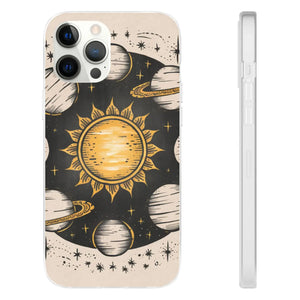 Retro Sun and Planets Phone Case - Sustainable Flexi - Dipaliz - Mobile Cases
