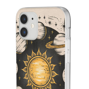 Retro Sun and Planets Phone Case - Sustainable Flexi - Dipaliz - Mobile Cases