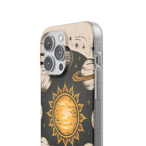 Retro Sun and Planets Phone Case - Sustainable Flexi - Dipaliz - Mobile Cases