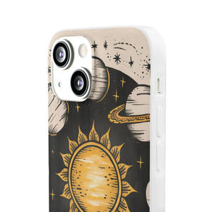 Retro Sun and Planets Phone Case - Sustainable Flexi - Dipaliz - Mobile Cases