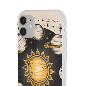 Retro Sun and Planets Phone Case - Sustainable Flexi - Dipaliz - Mobile Cases