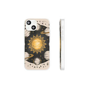 Retro Sun and Planets Phone Case - Sustainable Flexi - Dipaliz - Mobile Cases