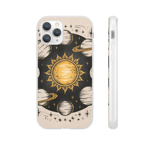 Retro Sun and Planets Phone Case - Sustainable Flexi - Dipaliz - Mobile Cases