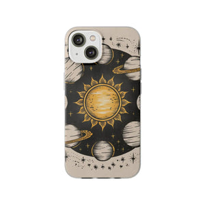 Retro Sun and Planets Phone Case - Sustainable Flexi - Dipaliz - Mobile Cases