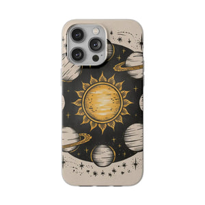 Retro Sun and Planets Phone Case - Sustainable Flexi - Dipaliz - Mobile Cases