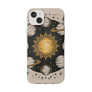 Retro Sun and Planets Phone Case - Sustainable Flexi - Dipaliz - Mobile Cases
