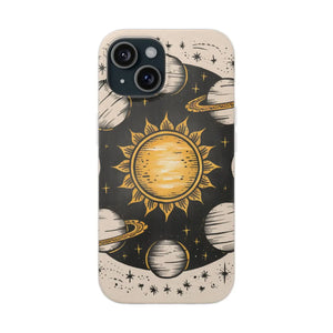 Retro Sun and Planets Phone Case - Sustainable Flexi - Dipaliz - Mobile Cases