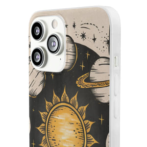 Retro Sun and Planets Phone Case - Sustainable Flexi - Dipaliz - Mobile Cases