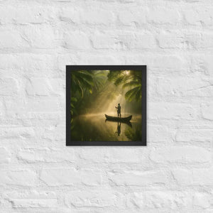 Kerala Backwaters Framed Poster Matte Black Wood - Dipaliz - 12″×12″ - Posters