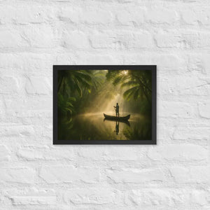 Kerala Backwaters Framed Poster Matte Black Wood - Dipaliz - 12″×16″ - Posters
