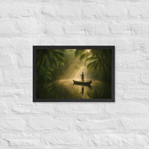 Kerala Backwaters Framed Poster Matte Black Wood - Dipaliz - 12″×18″ - Posters