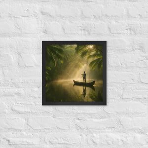 Kerala Backwaters Framed Poster Matte Black Wood - Dipaliz - 14″×14″ - Posters