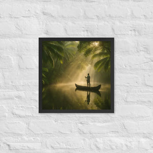 Kerala Backwaters Framed Poster Matte Black Wood - Dipaliz - 16″×16″ - Posters