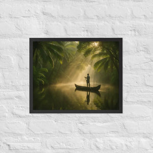 Kerala Backwaters Framed Poster Matte Black Wood - Dipaliz - 16″×20″ - Posters