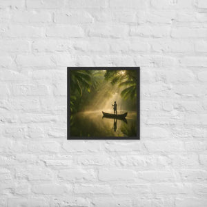 Kerala Backwaters Framed Poster Matte Black Wood - Dipaliz - 18″×18″ - Posters