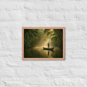 Kerala Backwaters Framed Poster Matte Black Wood - Dipaliz - Red Oak / 12″×16″ - Posters