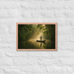 Kerala Backwaters Framed Poster Matte Black Wood - Dipaliz - Red Oak / 12″×18″ - Posters