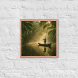 Kerala Backwaters Framed Poster Matte Black Wood - Dipaliz - Red Oak / 16″×16″ - Posters