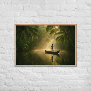 Kerala Backwaters Framed Poster Matte Black Wood - Dipaliz - Red Oak / 24″×36″ - Posters