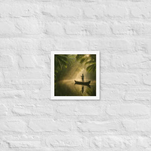 Kerala Backwaters Framed Poster Matte Black Wood - Dipaliz - White / 10″×10″ - Posters