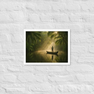 Kerala Backwaters Framed Poster Matte Black Wood - Dipaliz - White / 12″×16″ - Posters