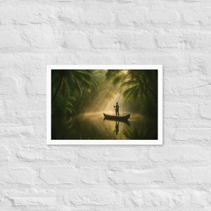 Kerala Backwaters Framed Poster Matte Black Wood - Dipaliz - White / 12″×18″ - Posters