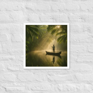 Kerala Backwaters Framed Poster Matte Black Wood - Dipaliz - White / 16″×16″ - Posters