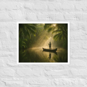 Kerala Backwaters Framed Poster Matte Black Wood - Dipaliz - White / 16″×20″ - Posters