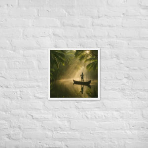 Kerala Backwaters Framed Poster Matte Black Wood - Dipaliz - White / 18″×18″ - Posters