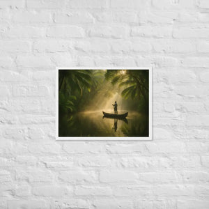 Kerala Backwaters Framed Poster Matte Black Wood - Dipaliz - White / 18″×24″ - Posters