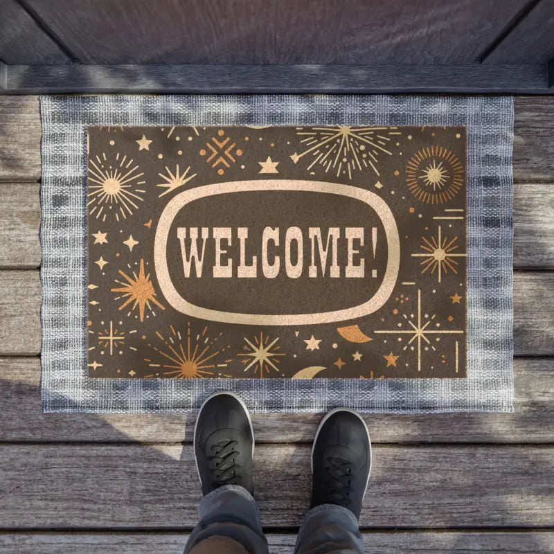 Welcome Guests with Sun Moon Stars Coir Coconut Doormat - 24’’ x 16’’ Home Decor