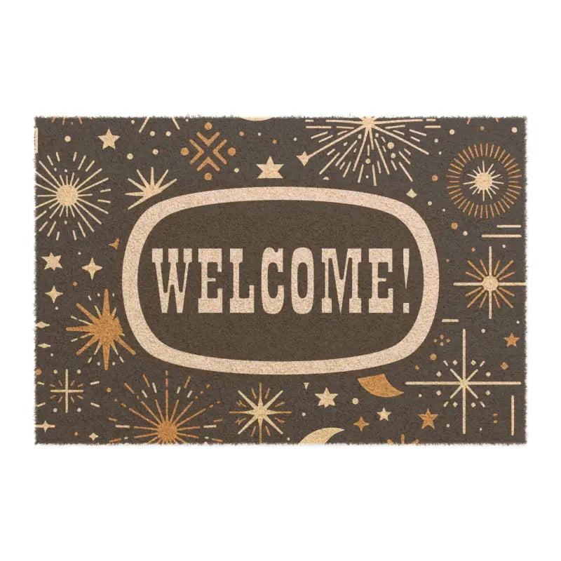 Welcome Guests with Sun Moon Stars Coir Coconut Doormat - 24’’ x 16’’ Home Decor