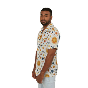 Celestial Hawaiian Shirt - Linen Texture Summer - Dipaliz - Shirts