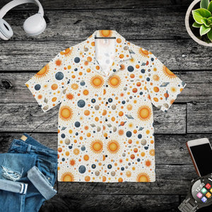 Celestial Hawaiian Shirt - Linen Texture Summer - Dipaliz - Shirts