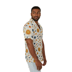 Celestial Hawaiian Shirt - Linen Texture Summer - Dipaliz - Shirts