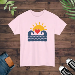 T-shirt - Unisex Heavy Cotton Tee - Ride the Waves Comfort Style - Dipaliz Light Pink / s