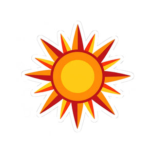 Sunburst Kiss-cut Sticker – Bright Retro Sun Decal for Laptops & Water Bottles - Decorative Stickers