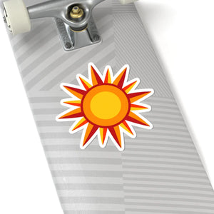 Sunburst Kiss-cut Sticker – Bright Retro Sun Decal for Laptops & Water Bottles - Decorative Stickers