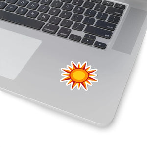 Sunburst Kiss-cut Sticker – Bright Retro Sun Decal for Laptops & Water Bottles - Decorative Stickers